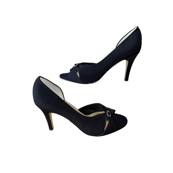 Caparros Black Peau/Silk Frannie -Satin/Silk Material - Manmade Upper Wmns Sz 10 - Picture 3 of 13